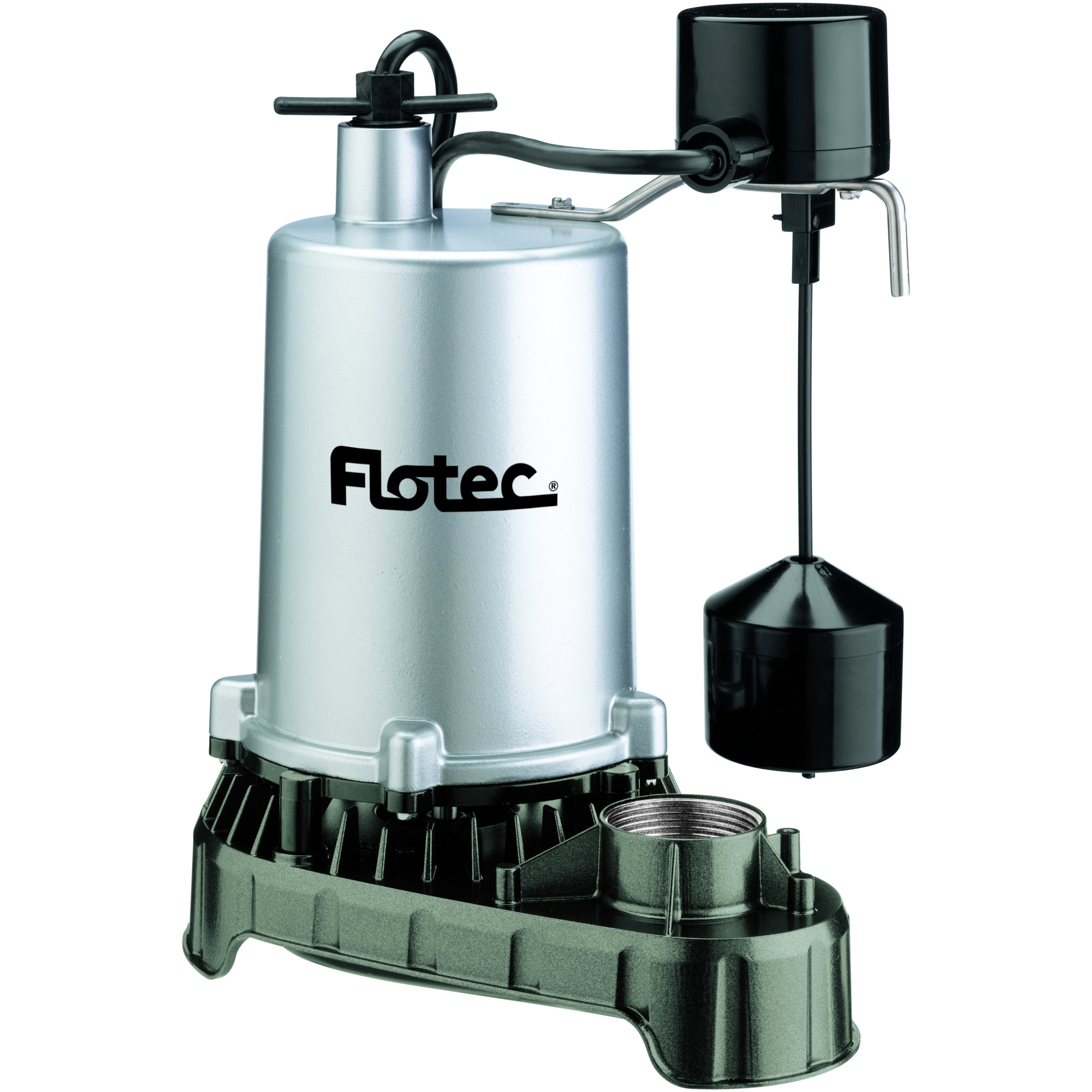 Flotec FPZS33T Sump Pump – 1/3 HP, Thermoplastic Base, Zinc Housing, Tether Float